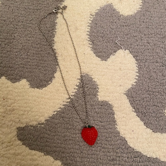 SOLD ON DEPOP Handmade custom strawberry pendant charm necklace - Picture 2 of 3